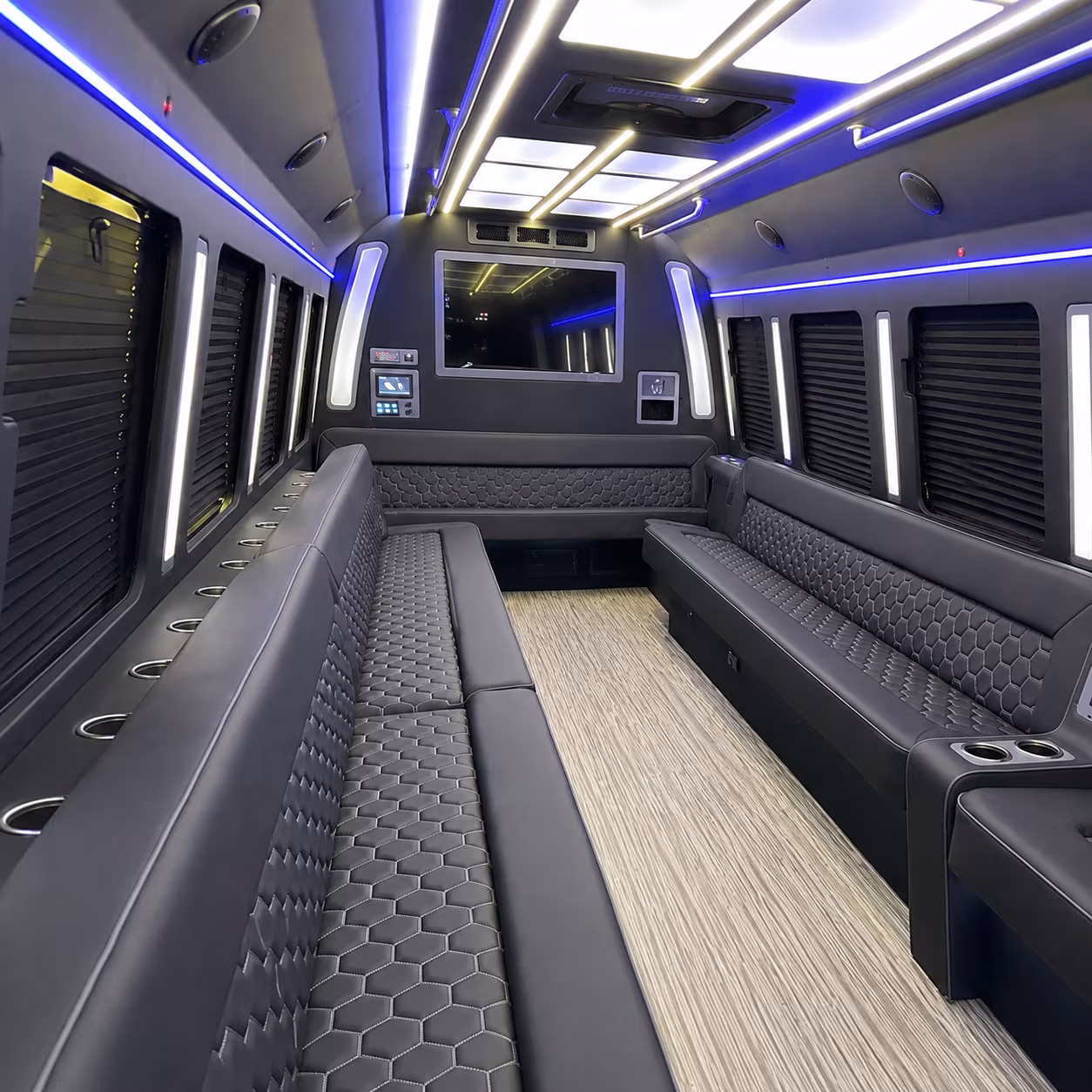 cedar park 40 passenger party bus inside
