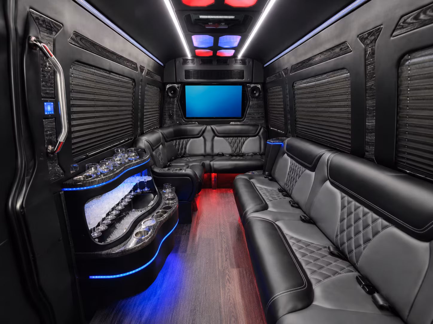 cedar park 50 passenger party bus interior